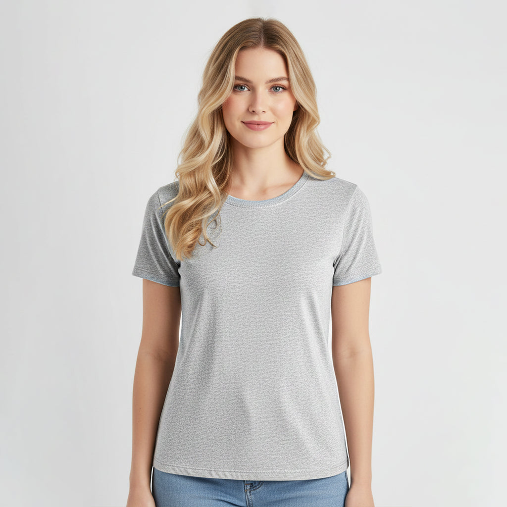 Camiseta Babylook Cinza Mescla e-lla
