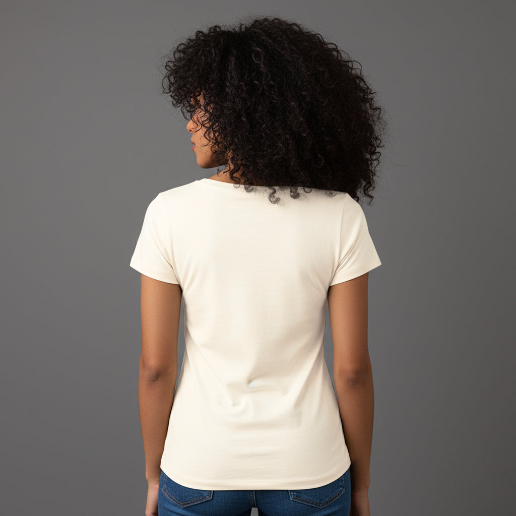 Camiseta Babylook Off White e-lla
