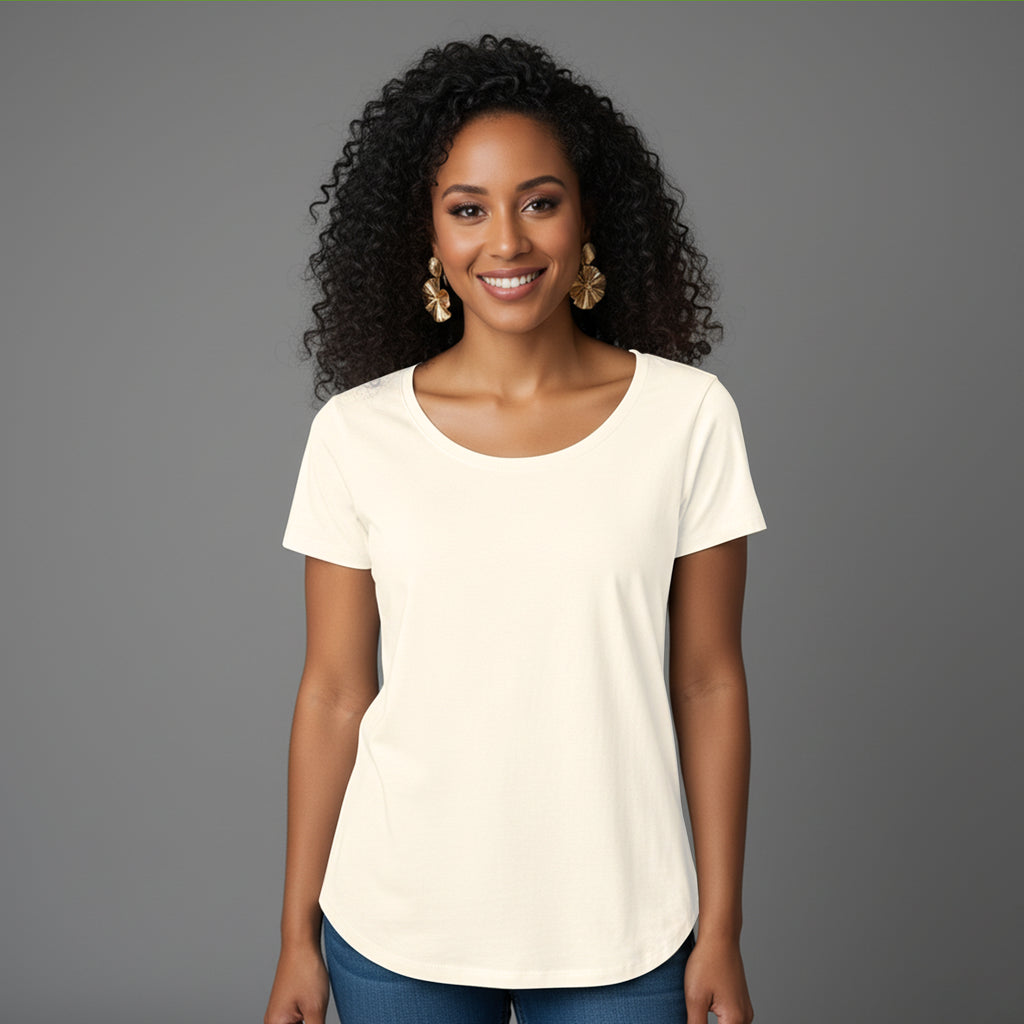 Camiseta Babylook Off White e-lla