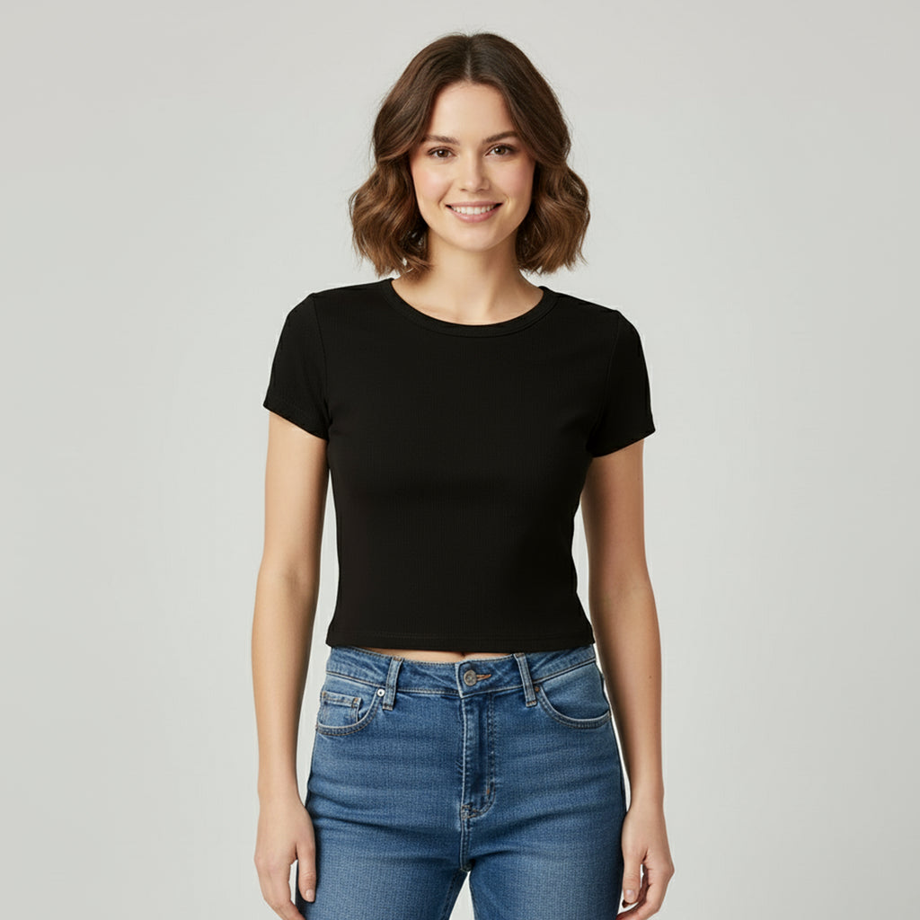 Cropped Preto Feminino e-xpose