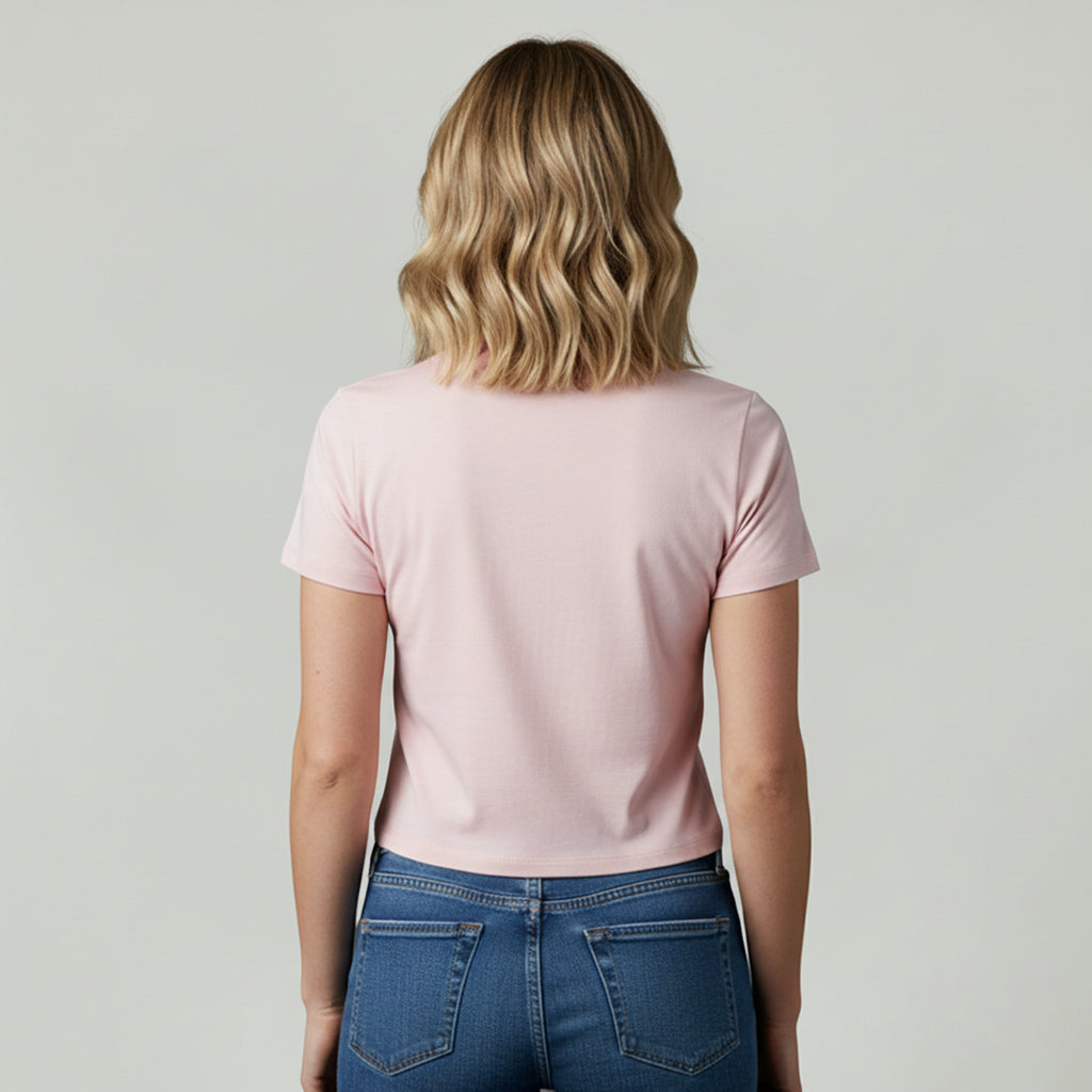 Cropped Babylook Rosa Bebê e-xpose