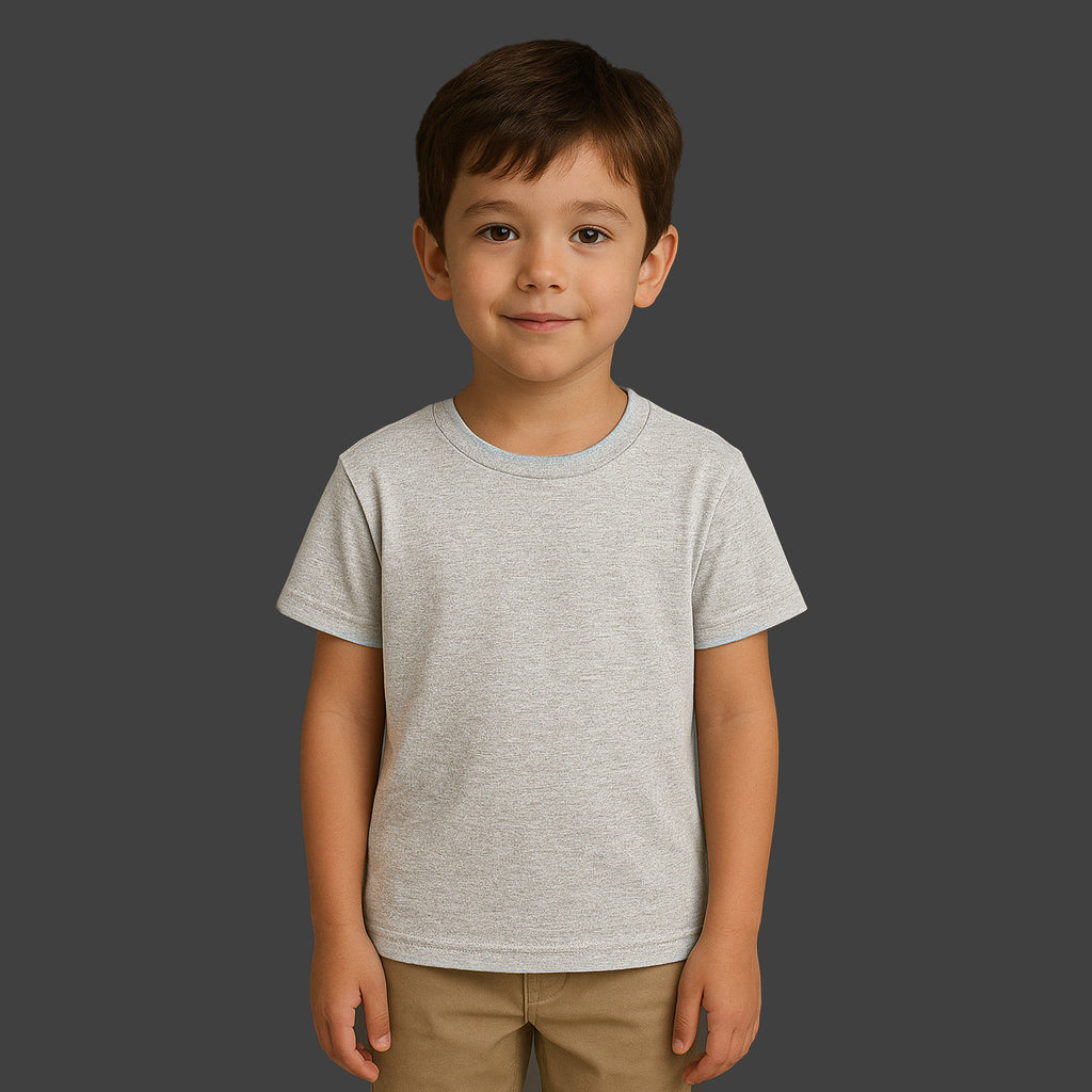 Camiseta Infantil Cinza Mescla Unissex e-lil