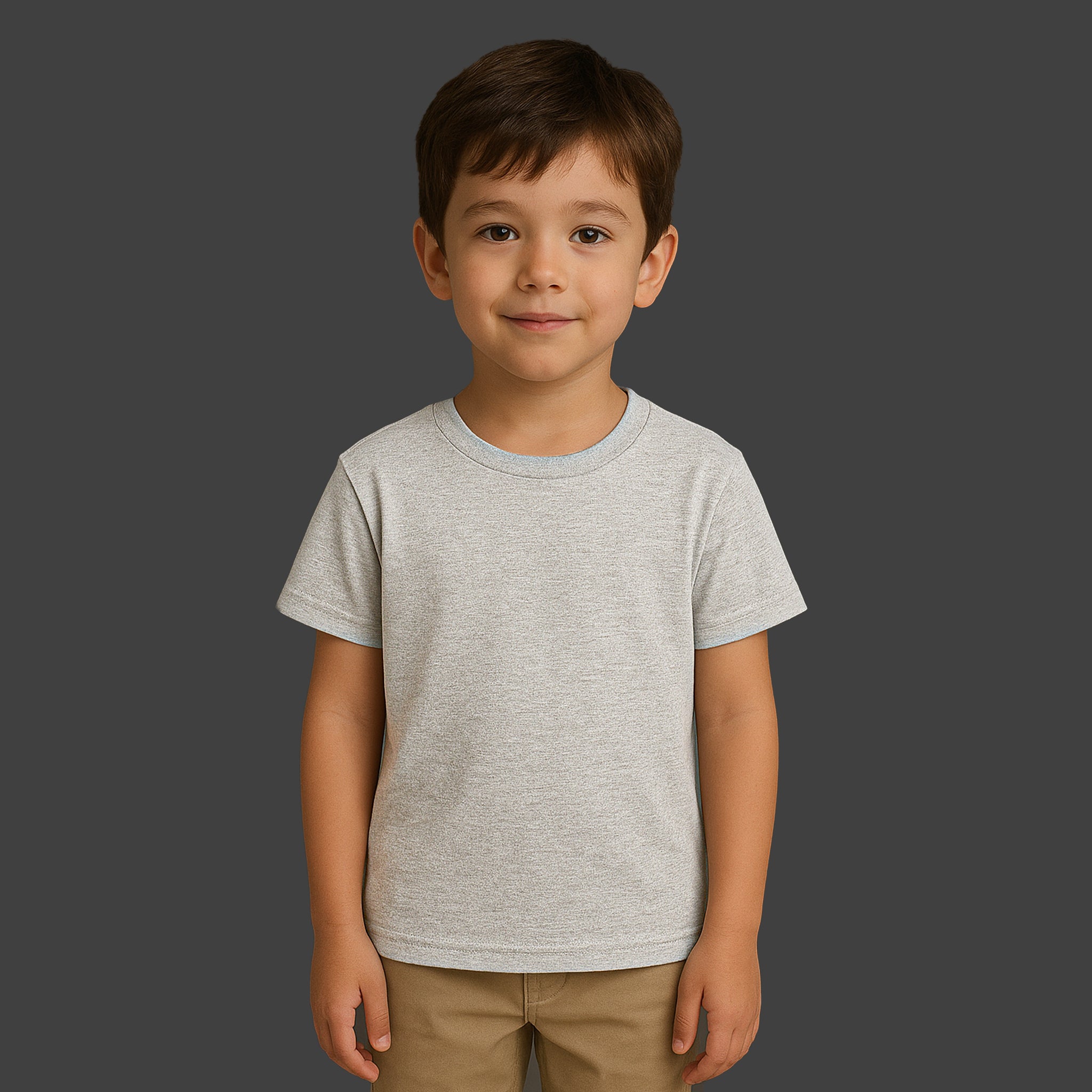 Camiseta Infantil Cinza Mescla Unissex e-lil