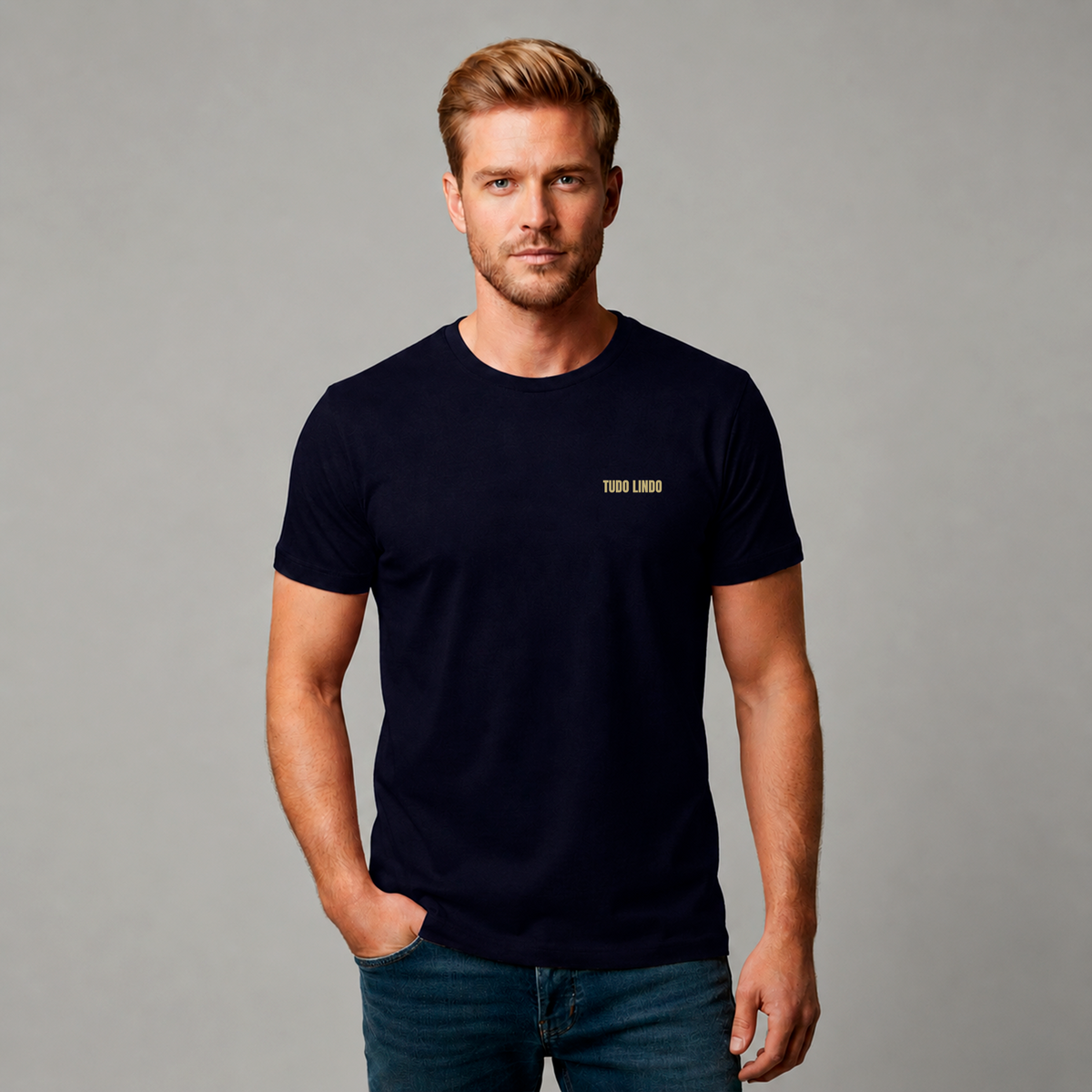 Camiseta Unissex Marinho e-cletic - Tudo Lindo