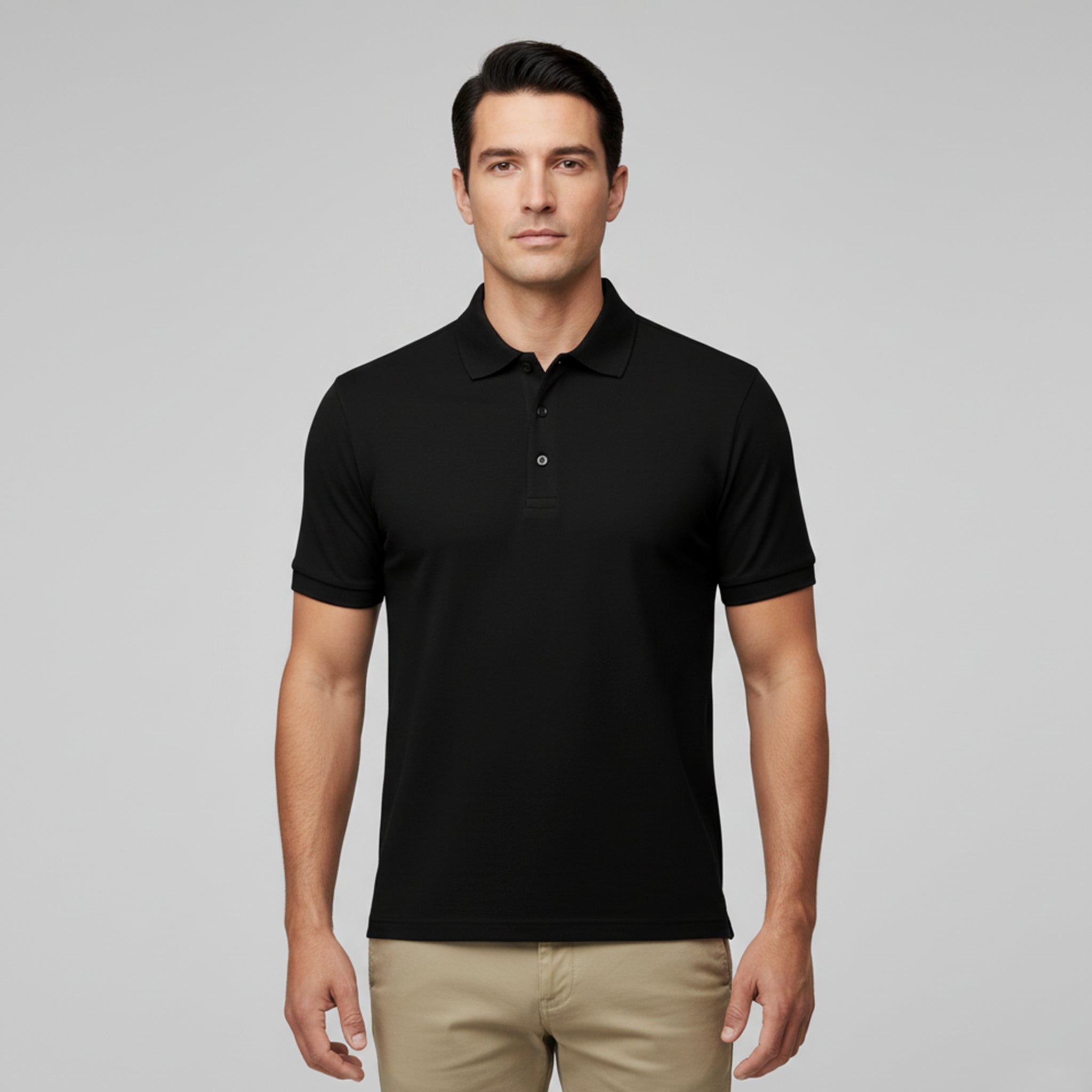 Polo Preta Masculina e-sense