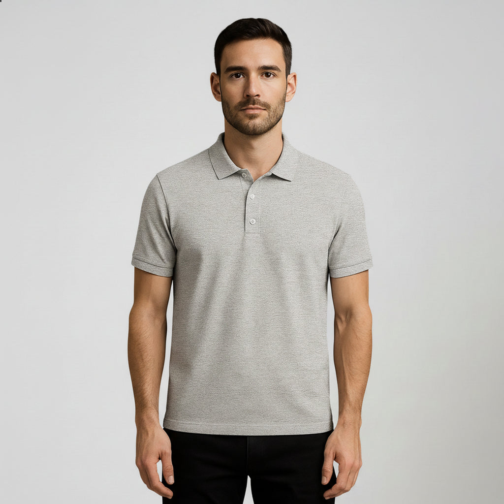 Polo Cinza Mescla Masculina e-sense
