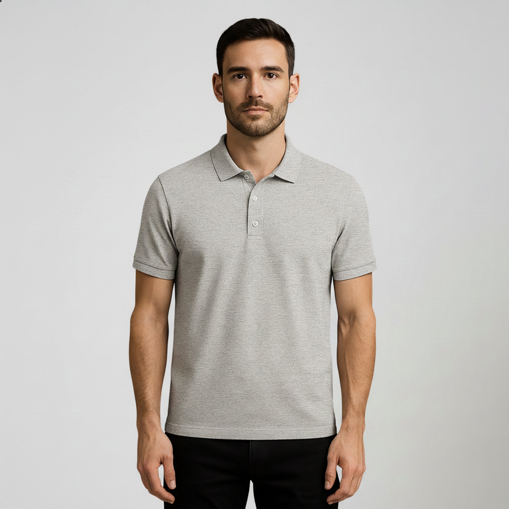 Polo Cinza Mescla Masculina e-sense