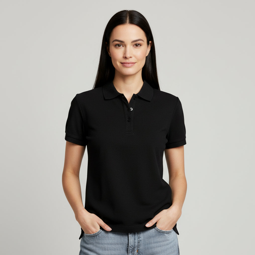 Polo Feminina Preta e-sensy