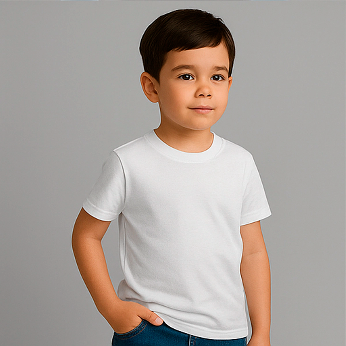 CAMISETA INFANTIL BRANCA BÁSICA - UNISSEX