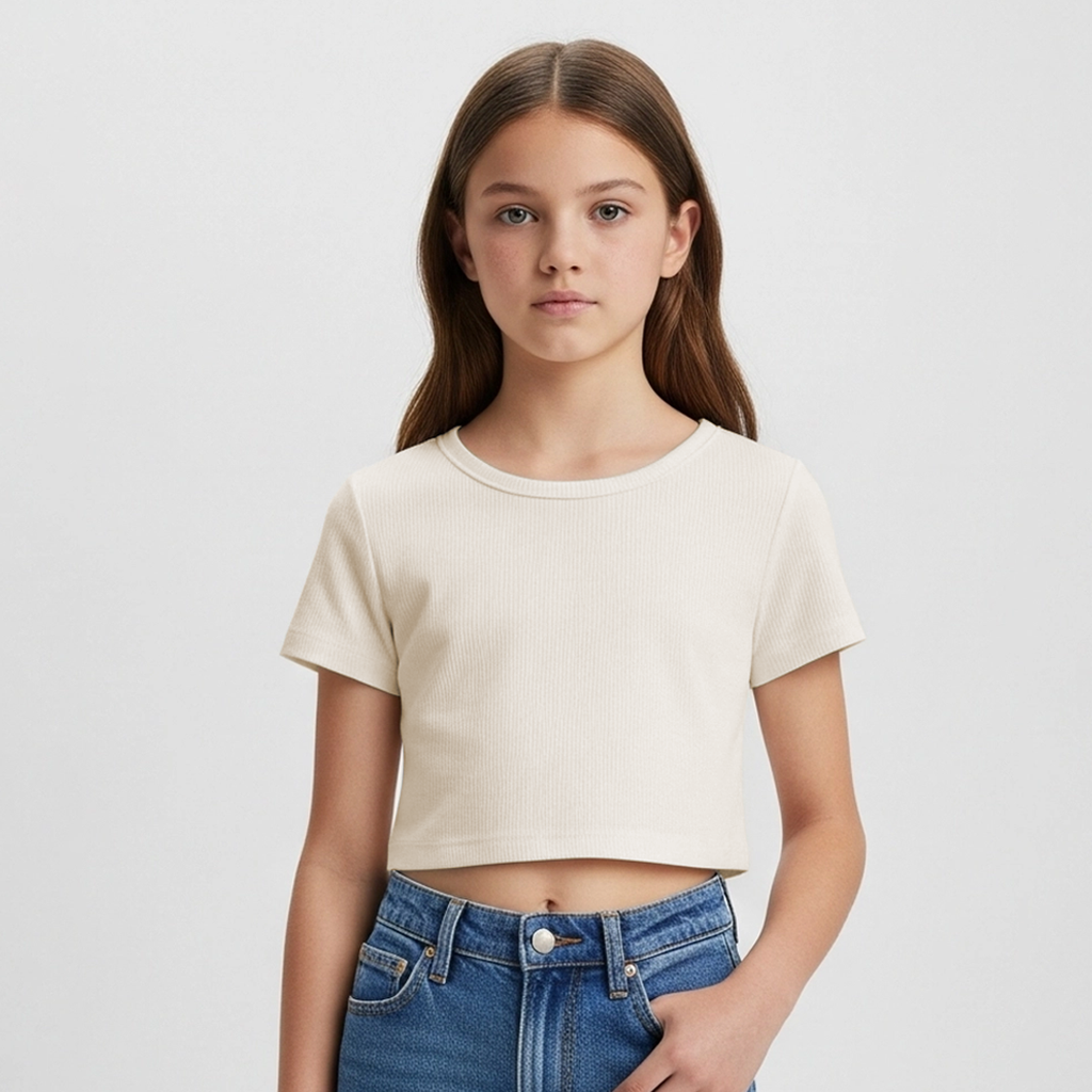 CROPPED OFF-WHITE BÁSICO - FEMININO INFANTIL