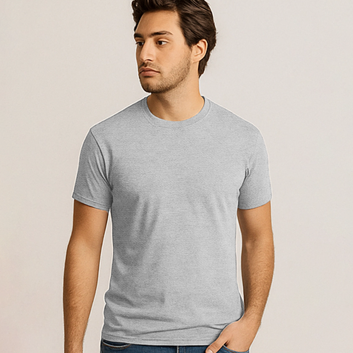 CAMISETA CINZA MESCLA BÁSICA - UNISSEX