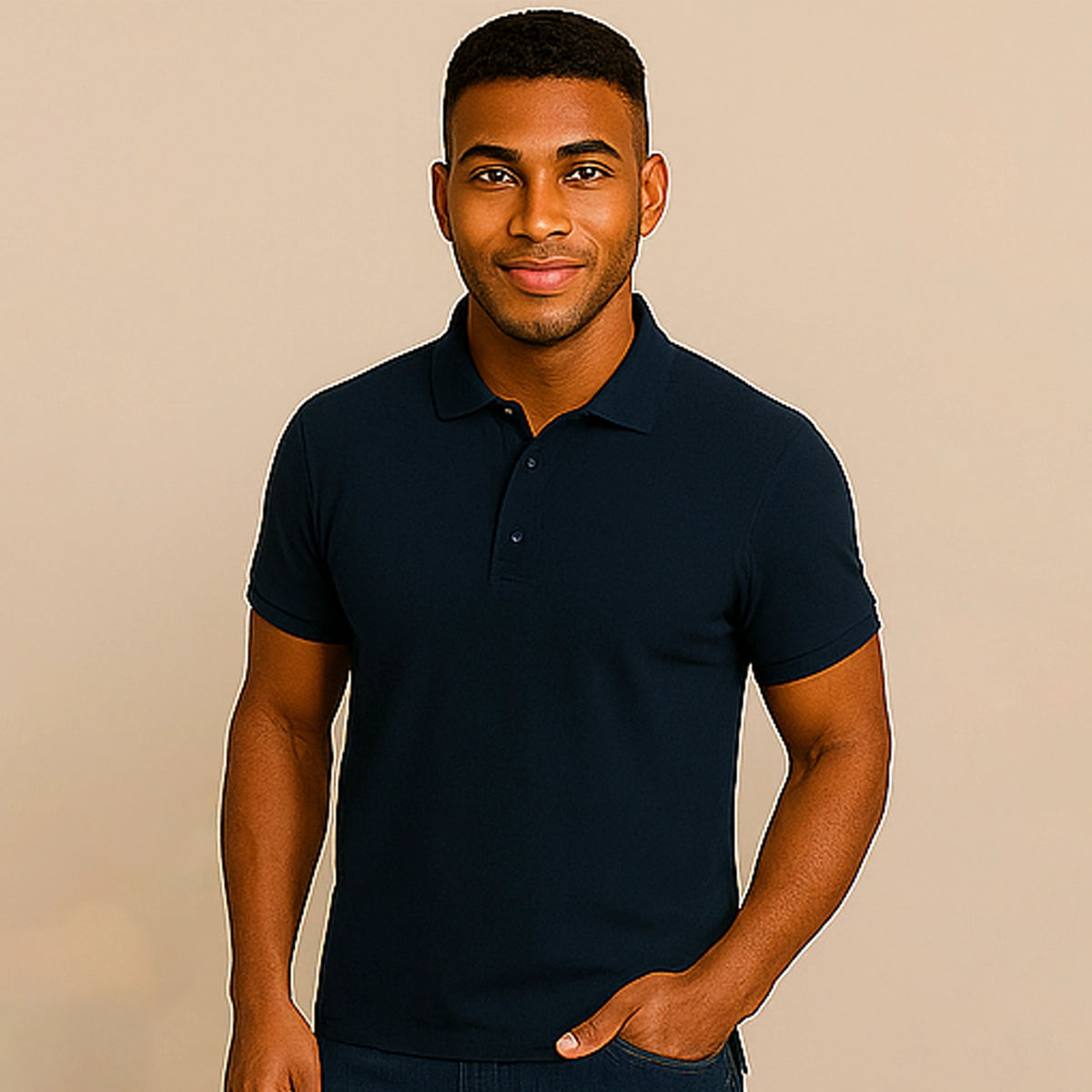 POLO AZUL MARINHO BÁSICA - MASCULINA