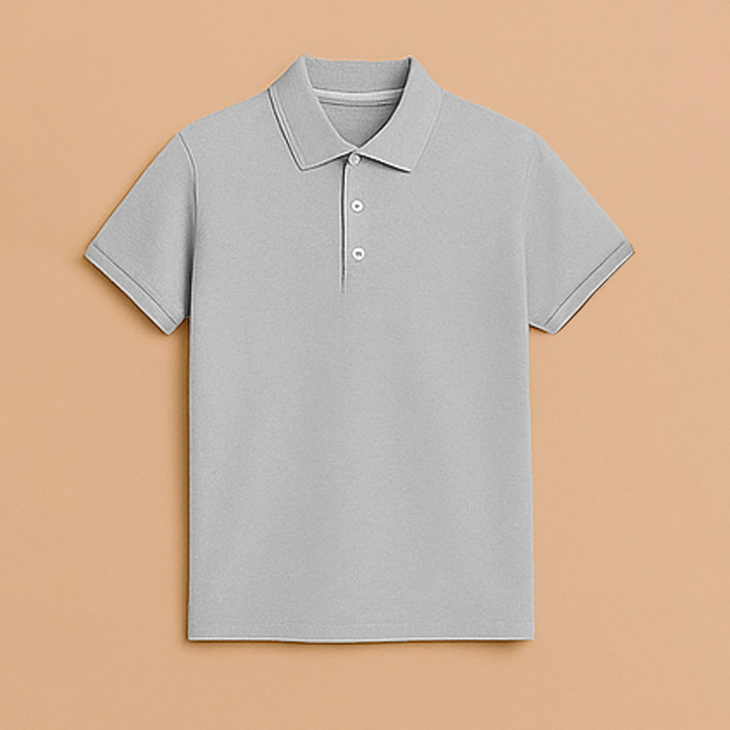POLO CINZA MESCLA BÁSICA - MASCULINA