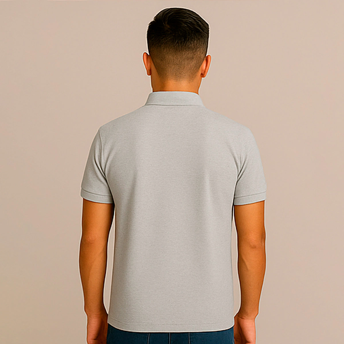 POLO CINZA MESCLA BÁSICA - MASCULINA