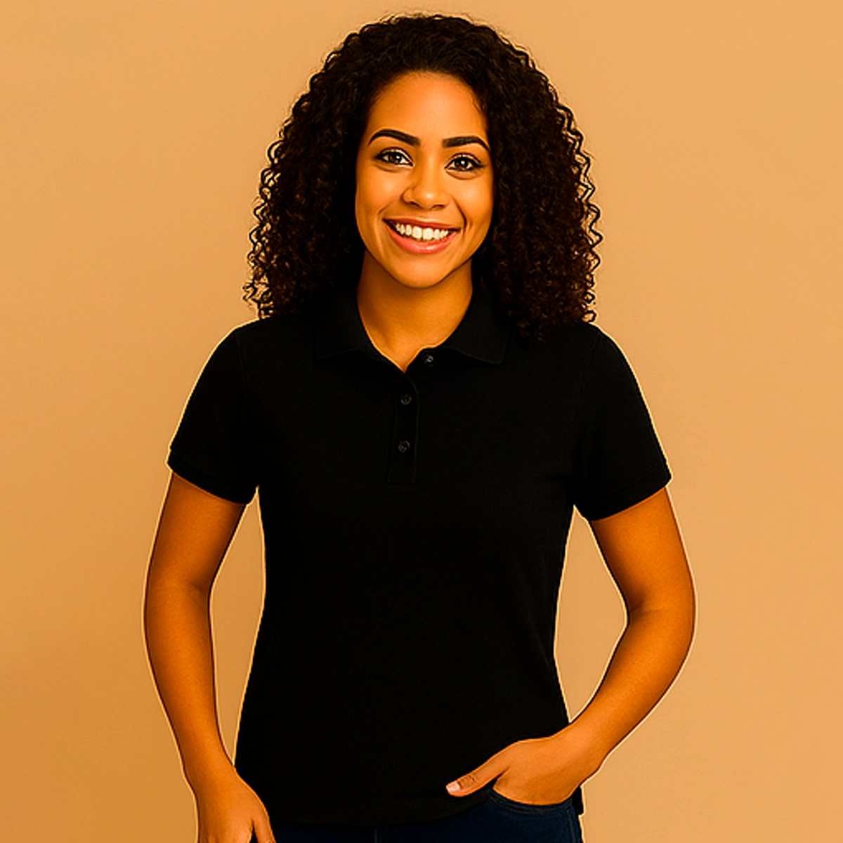 POLO PRETA BÁSICA - FEMININA
