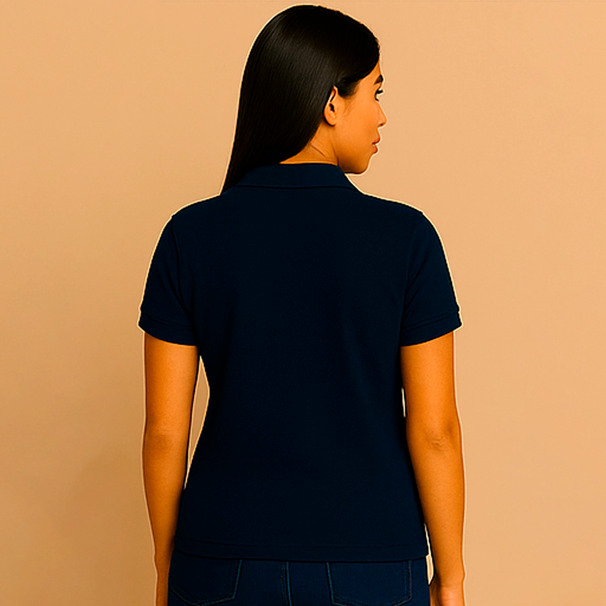 POLO AZUL MARINHO BÁSICA - FEMININA