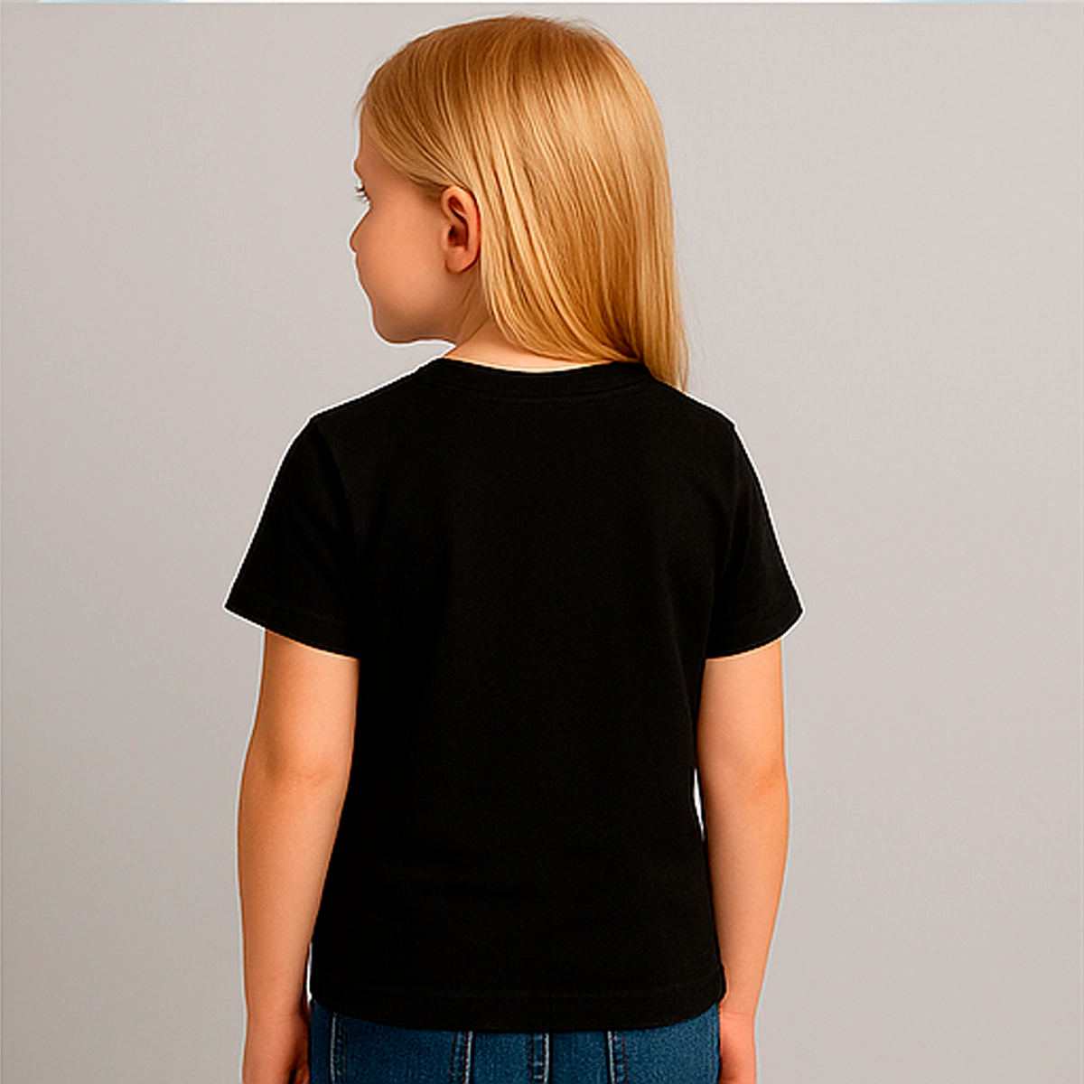 CAMISETA INFANTIL PRETA BÁSICA - UNISSEX