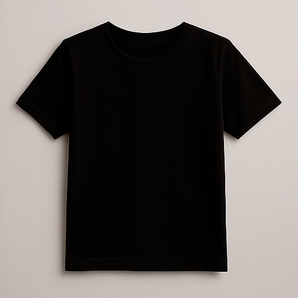 CAMISETA INFANTIL PRETA BÁSICA - UNISSEX